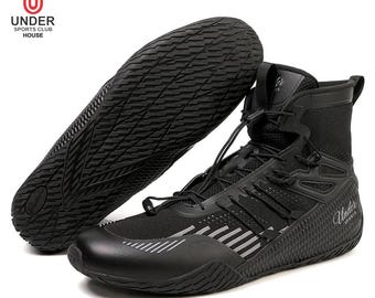Durable Boxing Boots: Synthetic Leather Training Footwear for Fighters