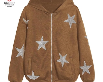 Unisex Star Hoodie: Cotton Blend Casual Sweatshirt