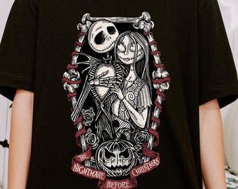 Jack And Sally Halloween Couple Shirt, Nightmare Before Halloween, Jack Skellington The Pumpkin King Shirt , Halloween Shirt