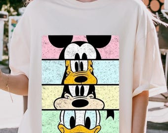 Comfort Colors Retro Mickey Minnie Shirts, Disney Family Vacation Tees, Custom Disney Trip Shirt, Checkered Mickey Shirt
