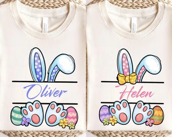 Personalized Easter Bunny Shirt, Kids Custom Name Tee, Family Spring Outfit