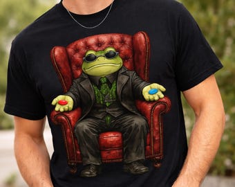 Red Pill Blue Pill Frog Shirt, Funny Frog Meme TShirt, Matrix Choice Frog Tee, Geek Nerd Humor Shirt, Cool Frog Graphic Tee