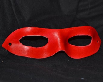 Red leather superhero mask