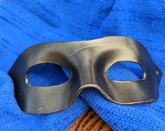 Black metallic leather superhero mask
