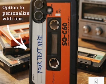 Personalized Cassette Tape Phone Case, Retro Mixtape iPhone 17 16 Case, Vintage 80s 90s Music Aesthetic, Custom Name MagSafe, Nostalgia Gift