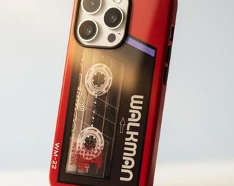 iPhone 17 & 16 Retro Cassette Tape Phone Case, Mixtape Aesthetic Cover, Vintage 80s 90s Music Style, MagSafe Compatible. Walkman