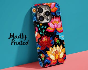 Floral Phone Case – Flower Cute Tough Case for iPhone 16 Pro Max, 15 Plus, 14, 13, 12, 11, XS, Samsung Galaxy S24, S23, S22, S21, S20