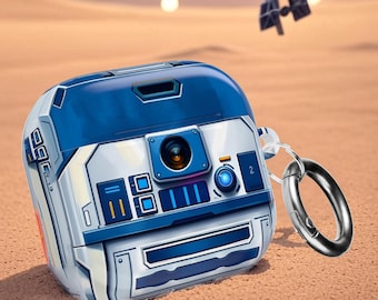 R2-D2 Wars Inspired AirPods Case | Cute Star Tech Accessory, Geeky Gift, AirPod Cover for AirPods Pro, 1, 2, 3 and 4. Perfect Custom Gift.