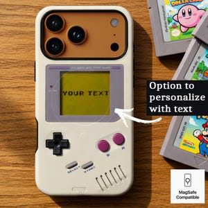 Personalized Retro Gaming iPhone Case – Handheld Console, MagSafe Phone Cover for iPhone 17, Pixel & Samsung. Vintage game 80s 90s Boy Style
