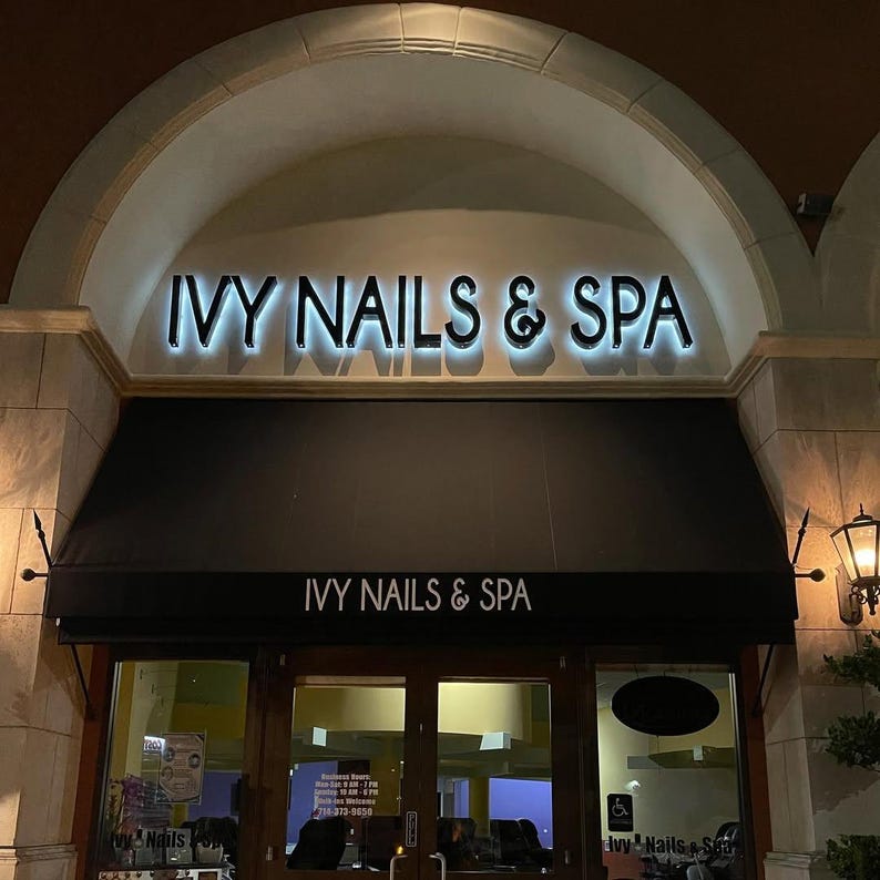 Custom Business Sign, Backlit Letter Sign, Metal Logo Sign, Salon Sign ...