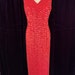 1960s Red Rose Sequins Column Dress | XS/S