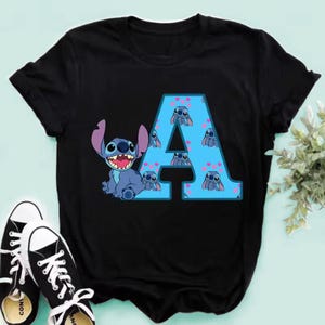 Chic Summer Tee – Women's Cartoon Letter Print Top Inspired by Lilo Stitch | Cute & Trendy American Style
