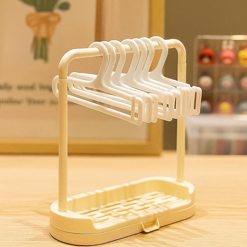 20cm Display Stand With Hangers, Labubu Mini Clothes & Shoe Storage ...