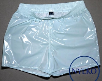 Shorts Sprinter Kurzhose – Glanznylon PVC Wetlook Shorts – Shiny Nylon Wetlook Maten XS-5XL
