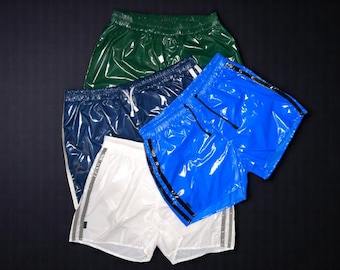 Shorts PS / Sprinter Kurzhose – Glanznylon PVC Wetlook Shorts PS / Sprinter Shorts – Shiny Nylon Wetlook Maten xs-5xl