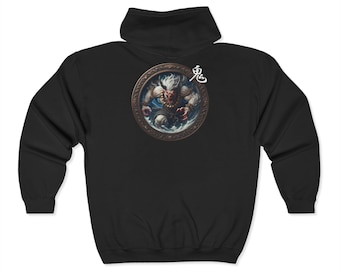 Graphic Hooded Sweatshirt: Unisex Full-Zip Hoodie
