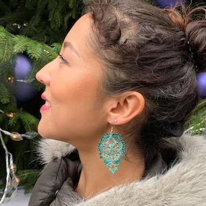 Statement Ohrringe &#39;Olivia&#39;, Schiffchenspitze Schmuck, Einzigartige Ohrringe, Perlen Ohrringe, Zarte Ohrringe, Leichte Ohrringe, Geschenk für Sie