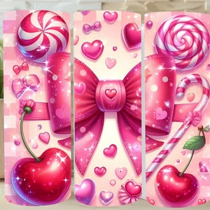 Cherry Bow Tumbler Wrap, 20Oz Skinny Tumbler Sublimation Design, Digital Download, Seamless Tumbler Wrap, Cherries Coquette Tumbler PNG