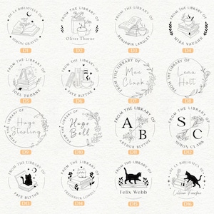 Benutzerdefinierte Bibliothek Buch Prägestempel, Personalisiert aus der Bibliothek von Ex Libris Buchstempel, Geschenke für Leseratten-Buchliebhaber