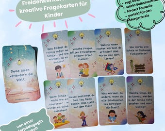 Gesprächskarten für Kinder – 70 Fragen für echte Gespräche - Fantasie, Kreativität, Selbstvertrauen - Familien, Morgenkreis, Pädagogik