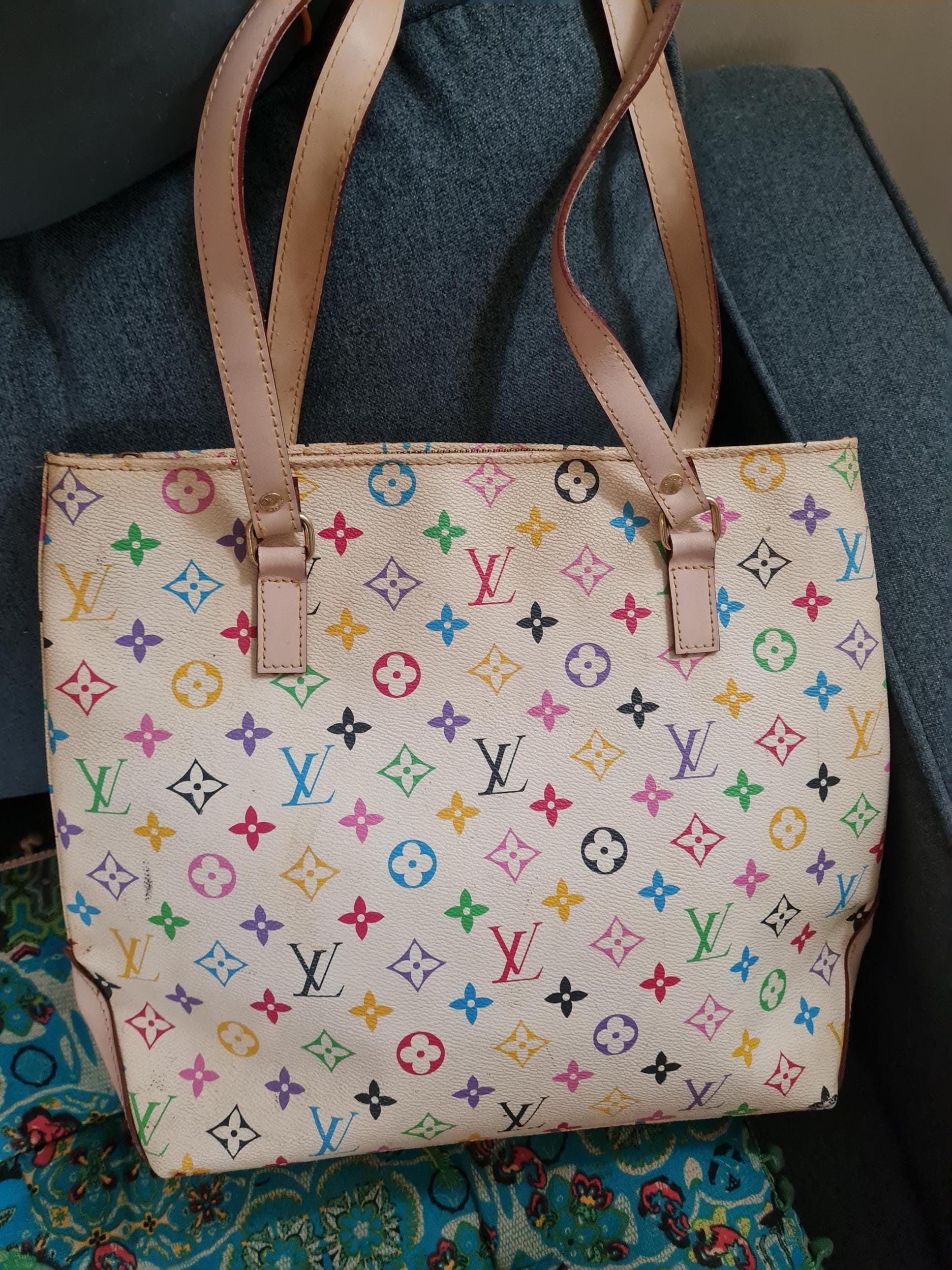 Vintage louis vuitton white multicolor bag México