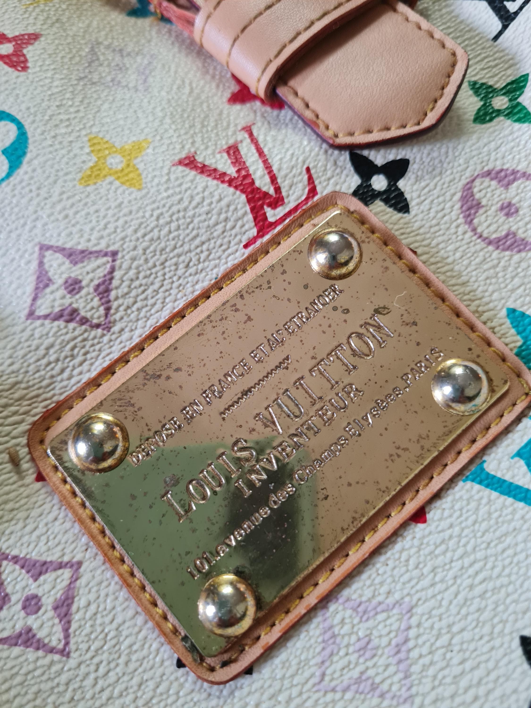 Authentic Louis Vuitton Inventeur/ White Rainbow Monogram Louis