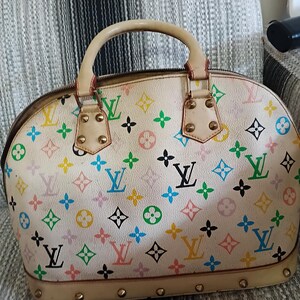Vintage louis vuitton white multicolor bag - Etsy 日本