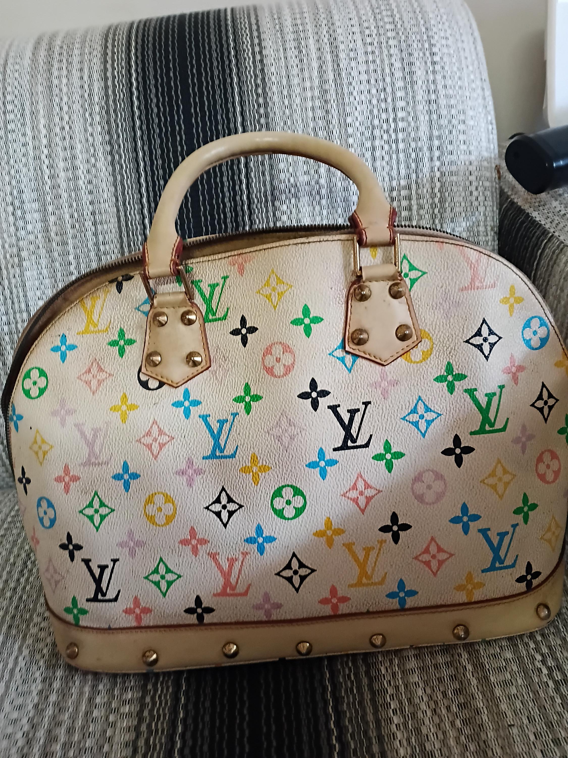 Vintage louis vuitton white multicolor bag - Etsy 日本