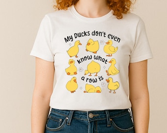Maglietta grafica divertente con motivo "Caos di anatre", maglietta con animali carini, regalo divertente per gli amanti delle anatre, abbigliamento per amanti degli animali, maglietta eccentrica