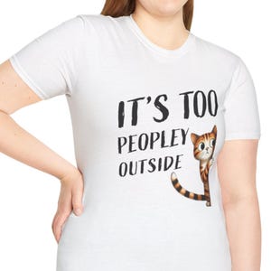 T-shirt à motif chat antisocial : humour introverti, coupe unisexe