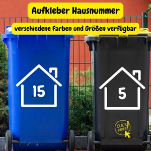 Design your own house number stickers | Garbage can stickers - adhesive letters | weatherproof | Custom number | 20+ colors | Custom text