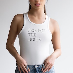 Protect the Dolls Racerback Tank Top: Y2K Pride, Trans Rights