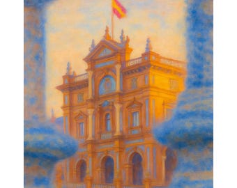 Seville Plaza de España Gallery Wall Set, Ready to Hang Canvas Prints, Spanish Impressionist Wall Art, Office Decor Wall Art, Travel Gift