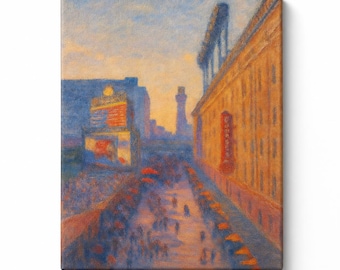 Baltimore Camden Yards Canvas Print, Orioles Ballpark Wall Art, Eutaw Street Sunset Landscape Painting, Large Charm City Home Decor
