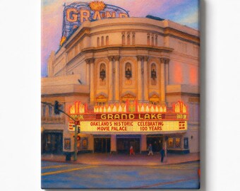 Oakland Grand Lake Theater Canvas Print, Oversized Wall Art