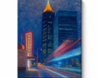 Atlanta Varsity Sign Canvas Print, Oversized Wall Art