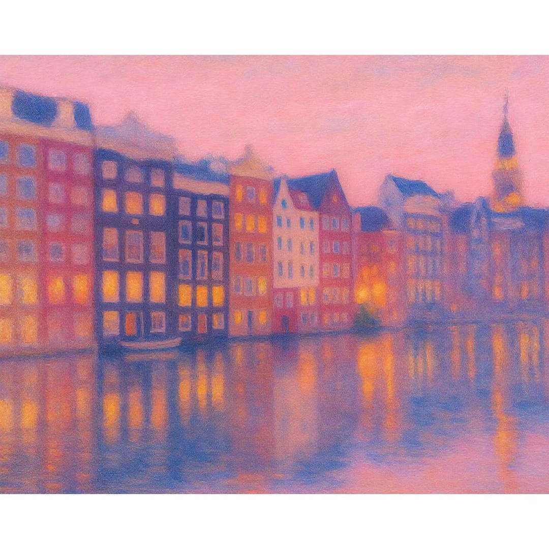 Amsterdam Canal Houses Canvas Print, Netherlands Cityscape Wall Art ...
