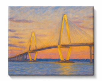 Arthur Ravenel Jr Bridge Charleston Canvas Print, Oversized Wall Art