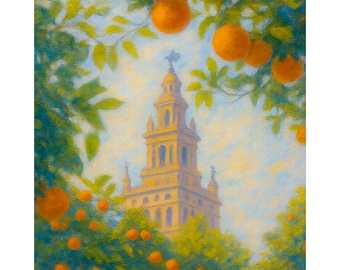 Seville Orange Grove Gallery Wall Set, Ready to Hang Canvas Prints, Spanish Impressionist Wall Art, Kitchen Decor Wall Art, Travel Gift