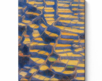 Peru Maras Salt Flats Canvas Print, Andean Salt Pans Wall Art, Sacred Valley Landscape Painting