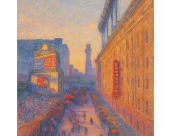 Impresión en lienzo de Baltimore Camden Yards, arte mural del estadio de béisbol de los Orioles, pintura de paisaje al atardecer en la calle Eutaw, decoración para el hogar con encanto urbano de gran tamaño