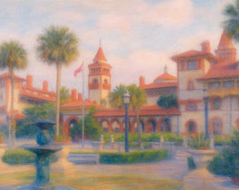 Flagler College Canvas Print, St Augustine Campus Wall Art, Ponce de Leon Hall Painting, Florida Architecture Decor, Graduation Gift