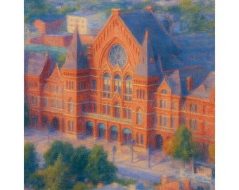 Cincinnati Music Hall Canvas Print, Over-the-Rhine Wall Art, Ohio Landmark Painting, Historic Architecture Decor, Cityscape Artwork
