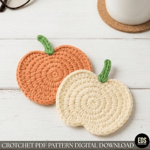 Dessous de verre citrouilles, motif au crochet en téléchargement numérique pour débutants