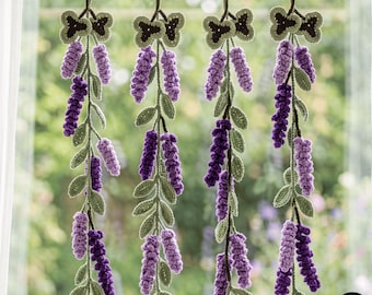 Lavender Ivy Leaf Garland Crochet Pattern | Botanical Wildflower Bunting PDF | Floral Wall Decor Crochet | Spring Decor Instant Download