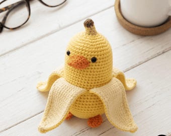 Banana Duck Amigurumi crochet pattern Fruit Animal Plush Toy Digital PDF Download