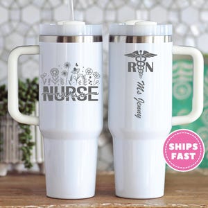 Personalized RN Tumbler: Stainless Steel Nurse Gift, 20oz/40oz