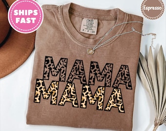 Comfort Colors® Mama-shirt, mama-shirt bloemen, Moederdagcadeau, girly esthetisch cadeau voor moeder, retro T-shirt moeder, shirt schattig moeder, T-shirt mama, T-shirt mama