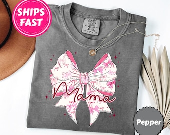 Comfort Colors® Mama-shirt, mama-shirt bloemen, Moederdagcadeau, girly esthetisch cadeau voor moeder, retro T-shirt moeder, shirt schattig moeder, T-shirt mama, T-shirt mama