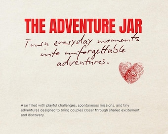 The Adventure Jar – Date Night voor stellen | 60 afdrukbare uitdagingskaarten | Leuke mini-avonturen | Romantische activiteiten